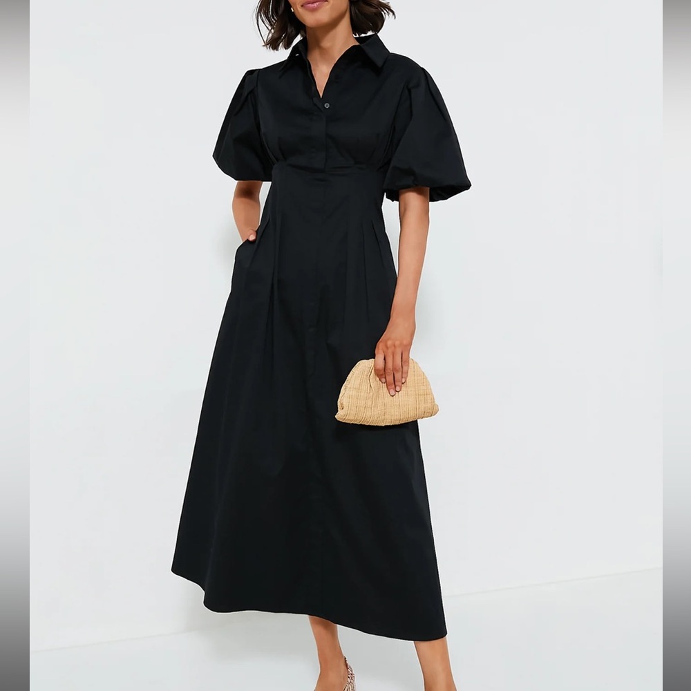 Tuckernuck Black Puff-Sleeve Maxi Dress